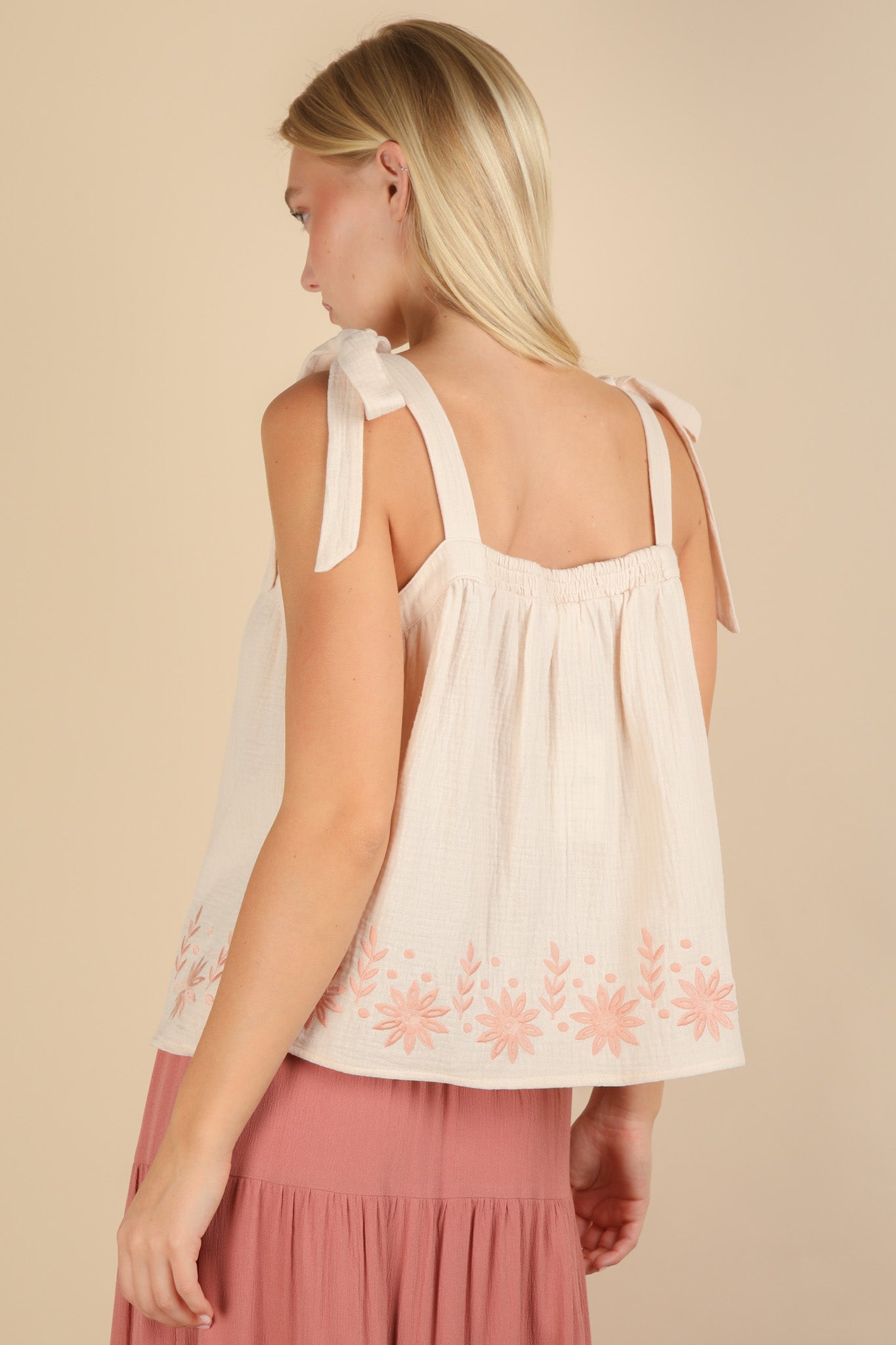 Madeline Shoulder Ribbon Tie Top