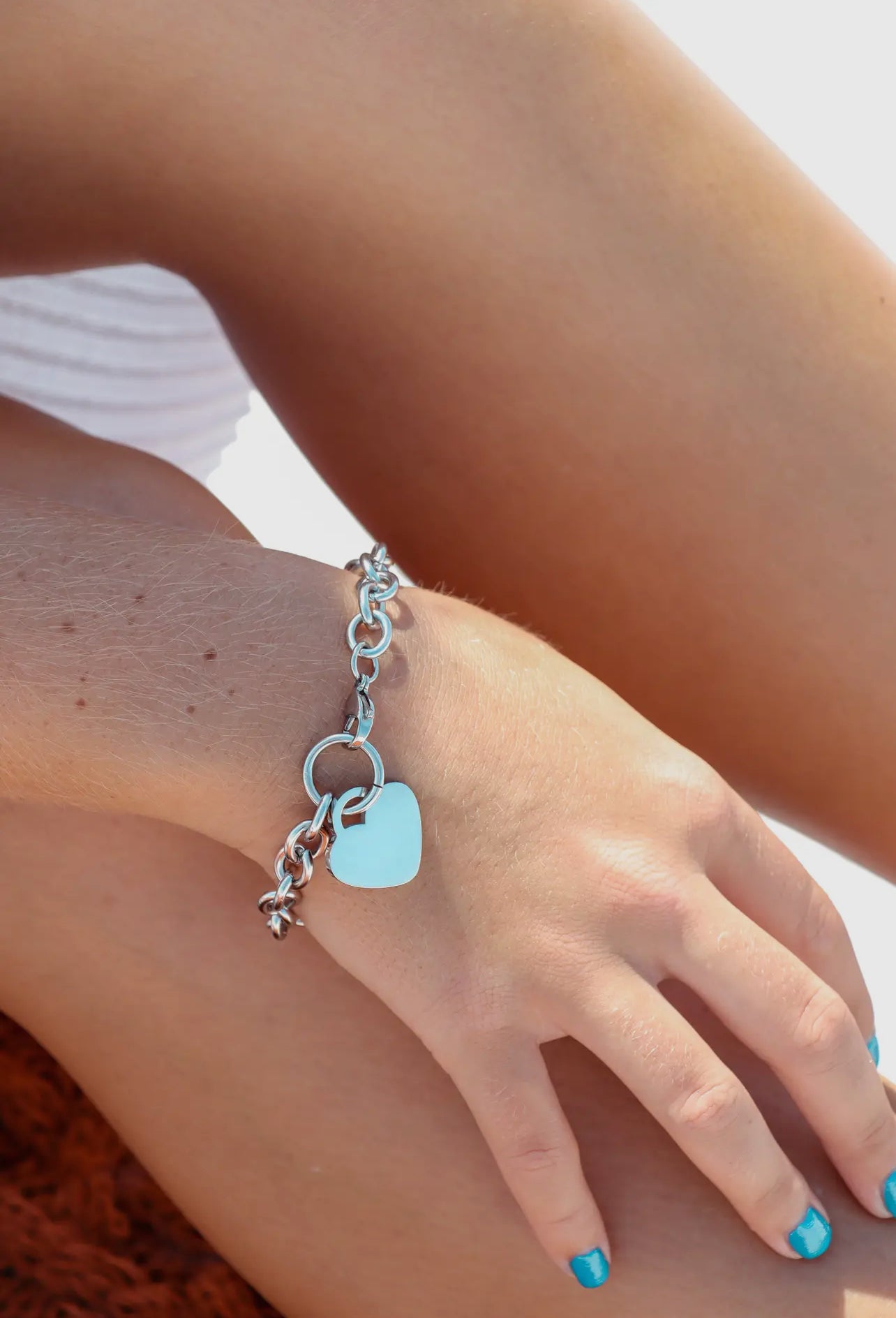 Chunky Heart Charm Bracelet/Anklet